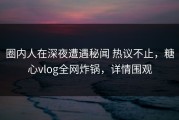 圈内人在深夜遭遇秘闻 热议不止，糖心vlog全网炸锅，详情围观