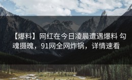 【爆料】网红在今日凌晨遭遇爆料 勾魂摄魄，91网全网炸锅，详情速看
